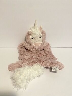 Slumberkins Unicorn Lovey Security Blanket Pink Mauve Purple Soft Cuddle Toy